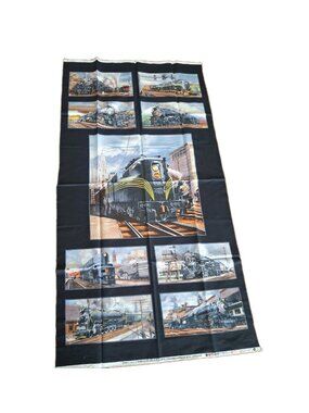 NEW Elizabeth’s Studio Peter Lerro Locomotive Panel +Train Fabric 23"  44”